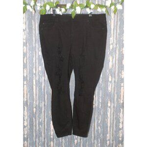 Torrid Premium Women's Black Distressed Jeans Size 22 Bombshell Skinny Stretch